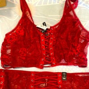 NWT TORRID SIZE 3 LINGERIE TOO AND BOTOTM THING RED